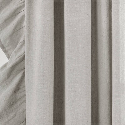 Light Gray Linen Ruffle Rod Pocket Window Panel