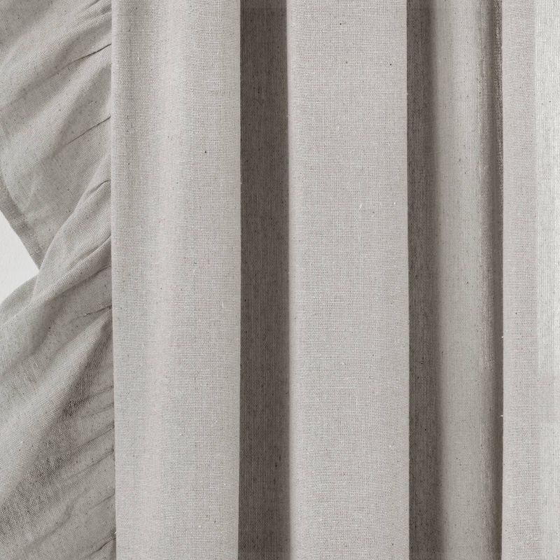 Linen Ruffle Window Curtain Panels Light - Lush Décor, 3 of 6
