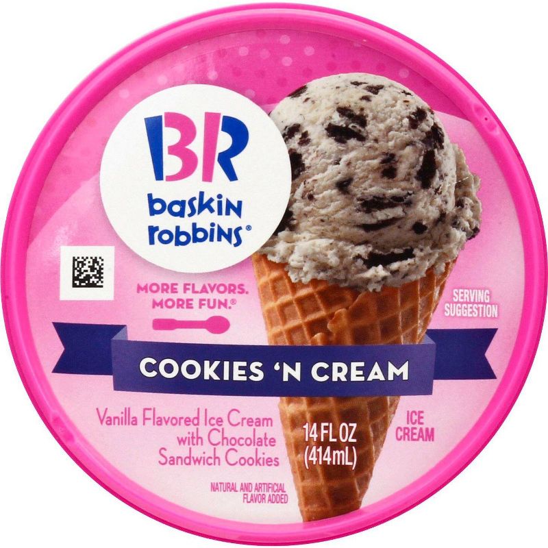 Baskin Robbins Cookies &#39;N Cream Ice Cream - 14oz, 4 of 7