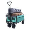 DSVIMOY Collapsible Foldable Wagon Cart, Beach Wagon Utility Cart for Camping Shopping Sports Gardening Fishing, Blue, 35.04"*24.41"*38.58" - 2 of 4