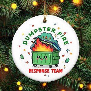 Christmas Funny Work Gifts for Coworkers - Ceramic Dumpster Fire Christmas Ornaments 2025 - 1 of 4