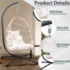 CAVINAS Egg Wicker Outdoor Swing Chair with Stand,Cushion and Pillow,Rattan Porch Swing for Bedroom,Garden,Courtyard - 4 of 4