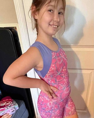 Girls' Gymnastics 'scribbles' Pull-on Leotard - Cat & Jack™ Periwinkle Blue  Xs : Target