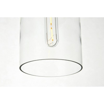 Ashwell Black and Clear Glass Pendant Light