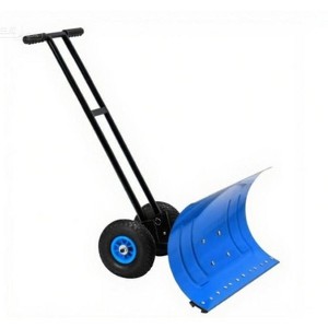 Metal Snow Shovel, 30" Heavy-Duty Snow Pusher with Wheels and Adjustable Handle, Suitable for Driveways, Doorways, and Sidewalks - 1 of 4