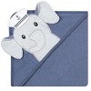 Hudson Baby Infant Boy Cotton Rich Hooded Towels, Sailor Elephant, One Size - 4 of 4