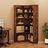 Jojoka 72" L-Shaped 5-Tier Corner Bookshelf, Wood Bookcase with Anti-Tip - 3 of 4