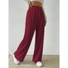 Clearlove Womens Wide Leg Palazzo Pleated Pants Ribbed Knit High Waist Flowy Drawstring Loose Casual Trousers - 4 of 4