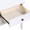 Sapphtopaz Modern Nightstand with 2 Drawers Carved Bamboo Bedside Table with Brass Knobs & Wooden Legs Night Stand for Bedroom, Living Room - 4 of 4