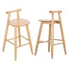 Okak Set of 2 Rubberwood Counter Height Bar Stools for Dining Rooms,Armless Chairs Kitchen Island Bar Stools with Wooden Back - 3 of 4