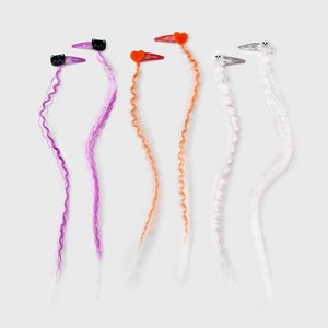 Girls' 6pk Halloween Faux Hair Snap Clips - Cat & Jack™ Orange/Pink/Purple: Styling Fashion Clips - 1 of 4