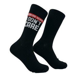 Crazy Dog Men's Breaking News I Dont Care Socks Funny Sarcastic Graphic Novelty Footwear for Men - 1 of 4