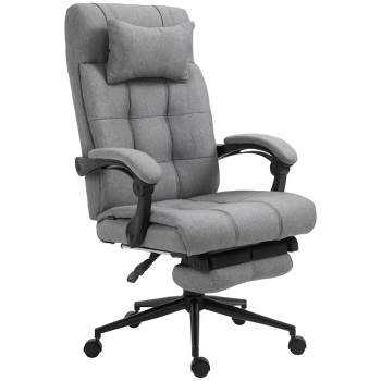 Linen Fabric Thick Padding Big & Tall Executive Office Chair with Flip-up  Armrest, Swivel High Back Computer Desk Chair in 2023