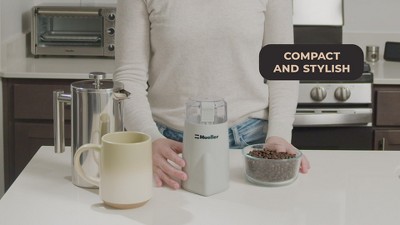 Mueller Gray Electric Coffee Grinder with Stainless Steel Blade