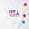 Simply Sage Market Women's USA Eiffel Flag Short Sleeve Graphic Tee - 3 of 4