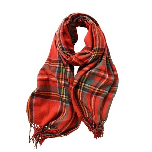 Anna-Kaci Women's Plaid Scarf with Soft Woven Fabric Classic Check Pattern and Cozy Wrap Design - 1 of 3