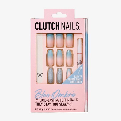 Clutch Nails Press-On Fake Nails - Blue Ombre - 24ct