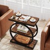 Hommoo Narrow End Table with 3 Storage Shelves - 2 of 4