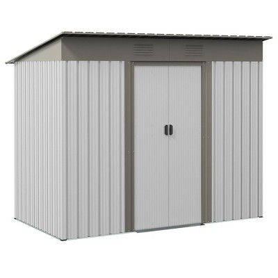 NicBex Metal Outdoor Storage Shed with Double Sliding Doors and 2 Air Vents for Garden,Patio,Backyard
