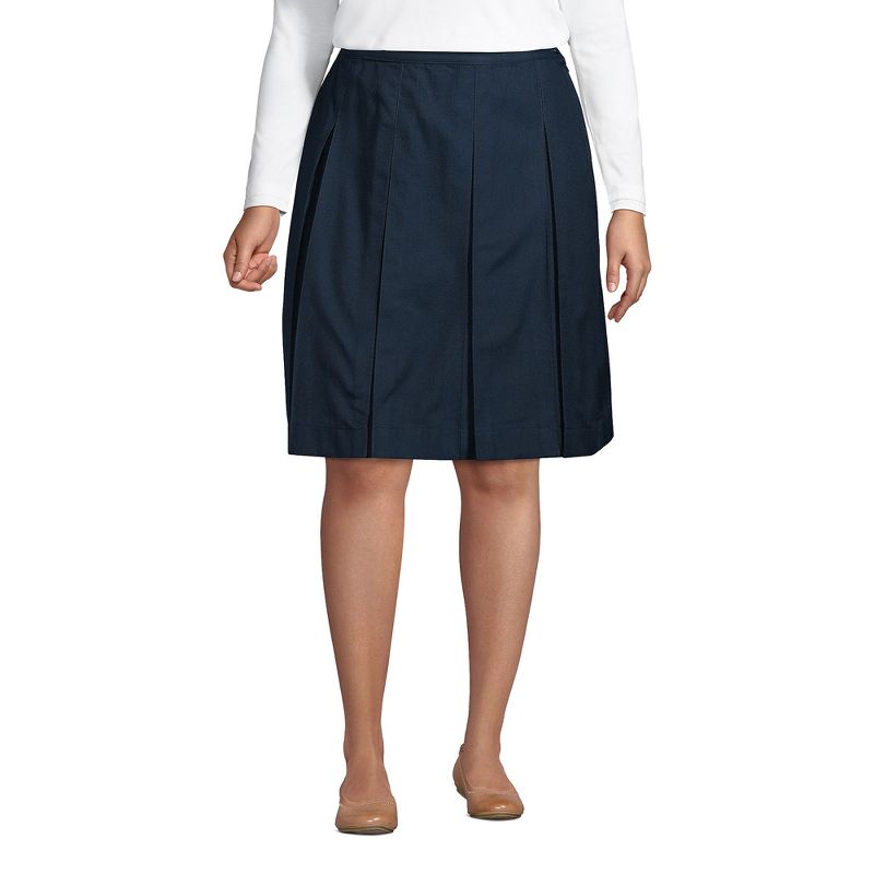 Lands' End Lands' End School Uniform Women's Solid Box Pleat Skirt Top of Knee, 2 of 3