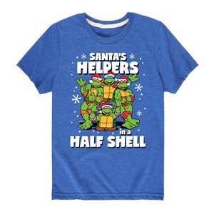 Boys' - Teenage Mutant Ninja Turtles - Santas Helpers In A Half Shell Short Sleeve Graphic T-Shirt - 1 of 4