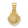 Black Bow Jewelry 14k Yellow Gold Diamond Cut Scallop Shell Pendant - 3 of 4