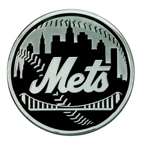 Mlb New York Mets 3d Chrome Metal Emblem : Target