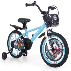 Infans Rabbit Pilot Sporty Kids Bike, 18 Inch Child Bike for 4-8 Years Old with Adjustable Height, Training Wheels, Handbrake & Coaster Brake, Blue - 1 of 4