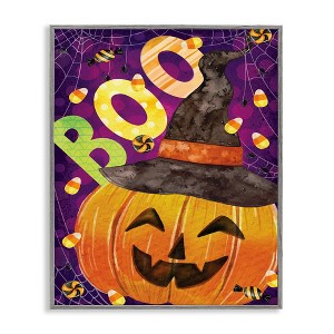 Stupell Industries Boo Jack-o-Lantern Halloween Candy Framed Giclee Art - 1 of 4