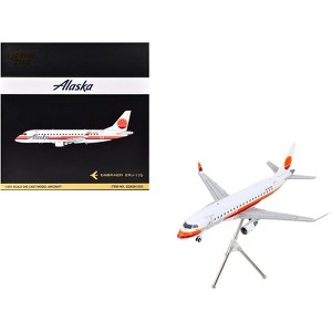 Embraer ERJ-175 Commercial Aircraft "Alaska Airlines" White with Red and Orange 1/200 Diecast Model Airplane by GeminiJets - 1 of 4