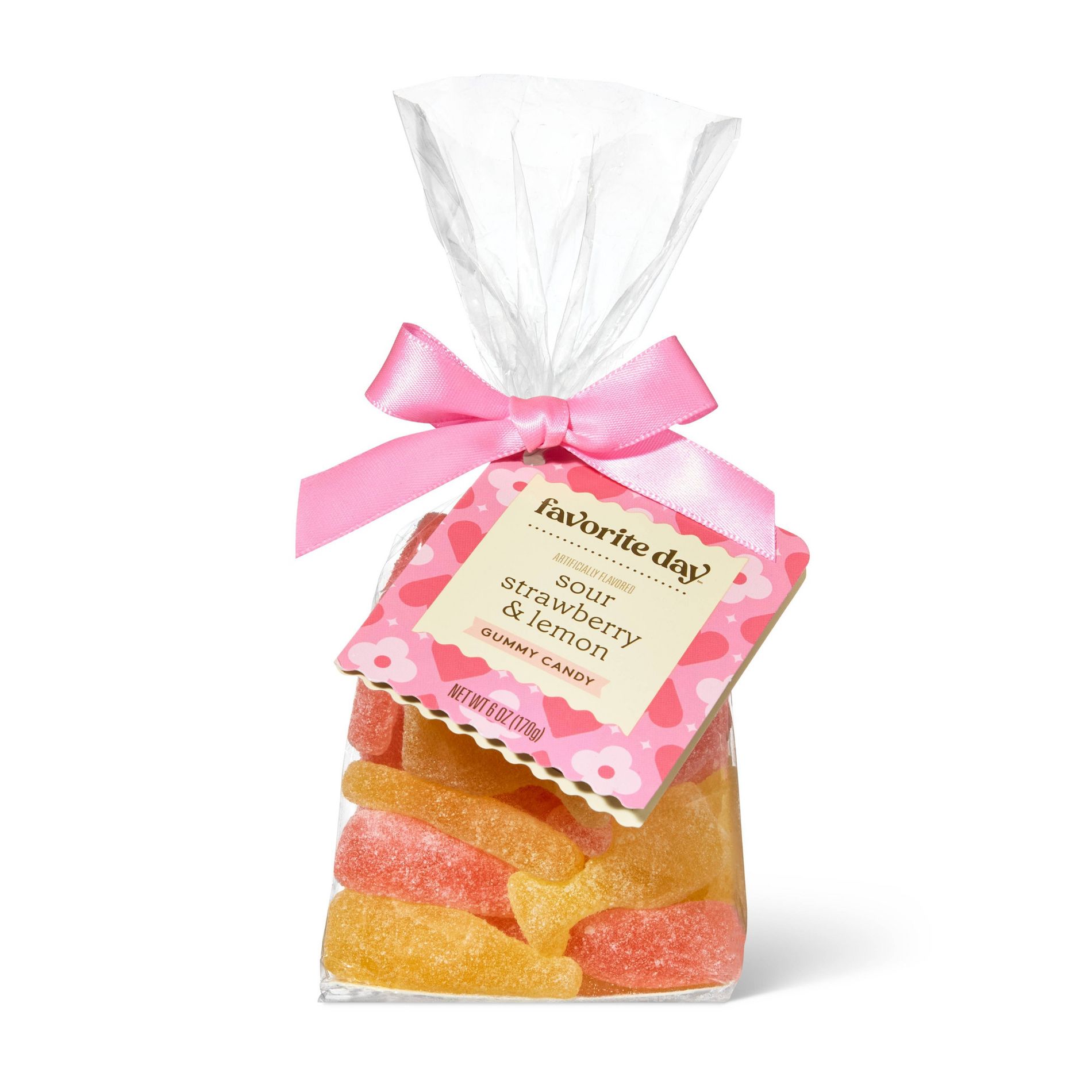 Valentine's Sour Strawberry and Lemon Champagne Bottle Gummies Candy - 6oz - Favorite Day™