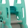 Infurnic Doll Playsets 3 in 1 Toddler Climber and Swing Set Kid Climber Slide Playset W/Basketball Hoop, Childresn Gifts, Green, 69.7"*55.1"*42.5" - 4 of 4