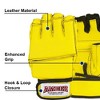 Amber Fight Gear Premium Leather Grappling Gloves – Enhanced Grip, Wrist Support, Breathable Comfort for MMA & Clinch Fighting, Yellow, X-Large - 3 of 4
