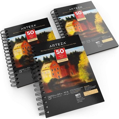 Arteza Black Paper Sketch Pad, 9x12, 30 Sheets of Drawing Paper - 2 Pack 