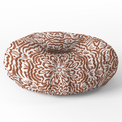Marta Barragan Camarasa Terracotta strokes pattern Round Floor Pillow - Deny Desings