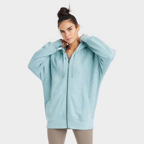 Women's Fleece Half Zip Pullover - All In Motion™ Light Blue XS