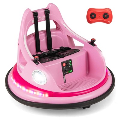 Costway 12V Kids Electric Ride On Bumper Car Battery Powered Bumper Car with Remote Control Pink/Red/Purple/Navy