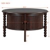 Damerin 30.5 Inch Round Accent Coffee Table With Drawer,Slat Base-Walnut - 2 of 4