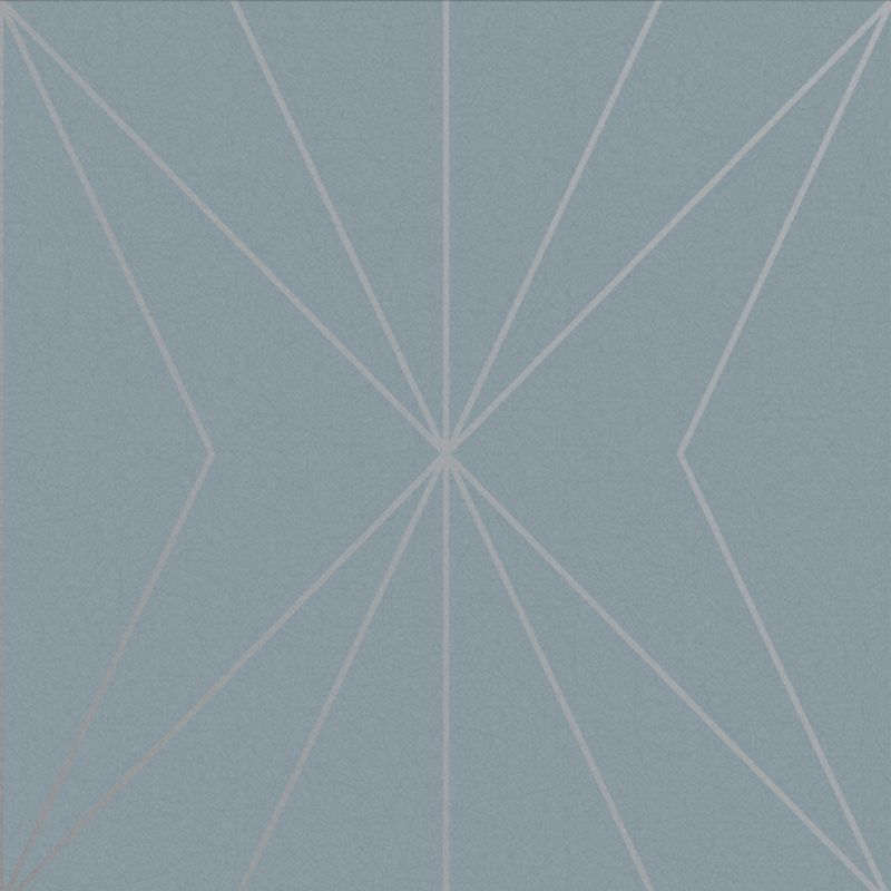 Harmony Deep Sky Blue and Silver Geometric Paste the Wall Wallpaper, 1 of 5