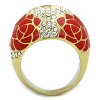 Slickblue Women's IP Gold Stainless Steel Ring with Flower Design & Pave-Set Clear Synthetic Crystals, 12.1g, size 5–10 - 3 of 4