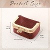 HTUTWOO Mini Jewelry Box, Travel Small Coin Purse Organizer Case, Genuine Leather Tiny Size For Rings Necklaces Earrings Bracelet Storage Box - 4 of 4