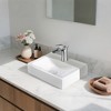 Aquaterior Wall Mount Ceramic Sink w/ Modern Bathroom Faucet Waterfall Spout - 3 of 4