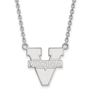 Black Bow Jewelry 10k White Gold Virginia Wahoos NCAA Necklace 18 Inch - 1 of 4