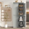 70"Freestanding Kitchen Pantry Storage Cabinet, Tall Storage Cabinet with Doors and Adjustable Shelves, for Bathroom, Dining Room, Living Room - 3 of 4