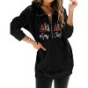 Nlife Women Merry Christmas Print Zipper Up Long Sleeve Kangaroo Pocket Sweatshirt Top - 3 of 4