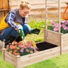 Tangkula Raised Garden Bed w/ 2 Planter Boxes & Trellis Outdoor Wooden Planter Box Kit for Sapling, Flower - 3 of 4