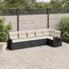 vidaXL 6 Piece Patio Sofa Set with Cushions Black and Cream Poly Rattan - Without Table - 2 of 4