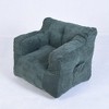 Dsvimoy Accent Chair Bean Bag Sofa with Tufted Filling and Pocket for Living Room or Bedroom, Green, 17.7"*15.8"*14.6" - 2 of 4