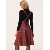 INSPIRE CHIC Women's Christmas Plaid Midi Tartan Pinafore Skirt - 3 of 4