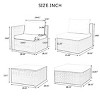 Outdoor 5-Piece Wicker Furniture Set, Seating Set with Tempered Glass Coffee Table, Chairs with Iron Frame and Polyester Cushions-Coolbibila - 3 of 4